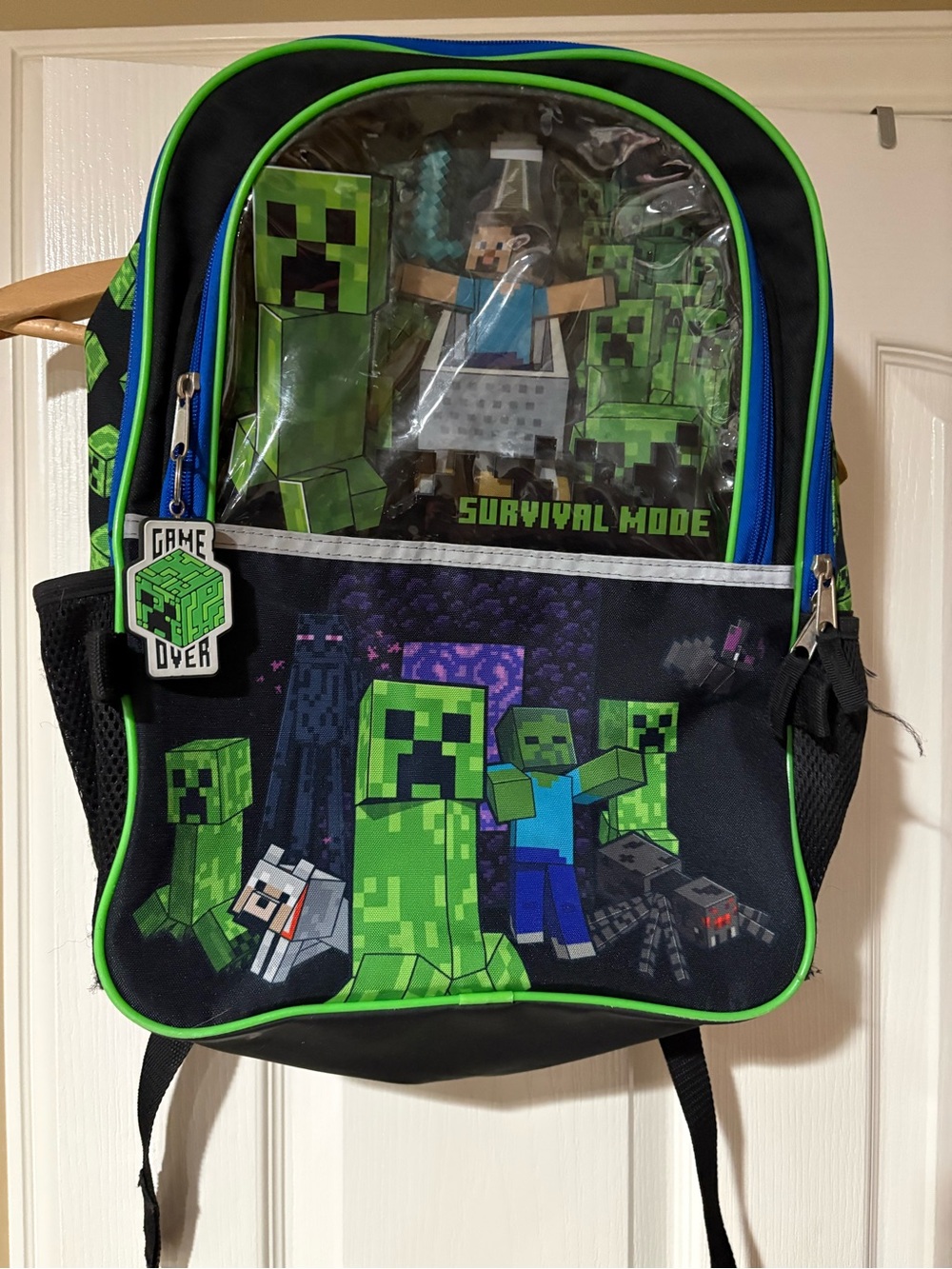 Kids Black and Green Minecraft Survival Mode Backpack